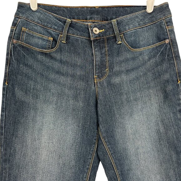 Faded Glory Women's Cropped Jeans Size 10 Straight Leg Mid Rise Stretch Blue - Picture 3 of 9